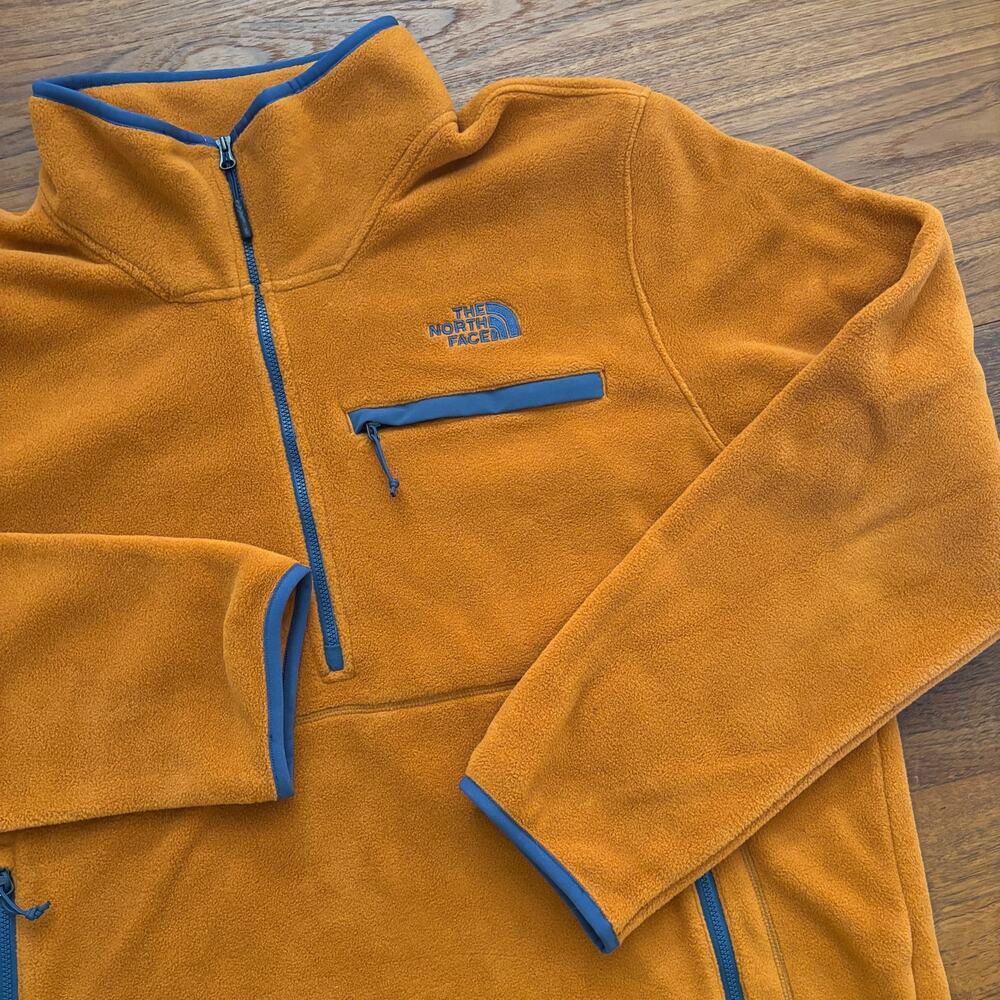 The North Face Men's Orange 1/2 Zip Pull Over Polartec Fleece Size XL